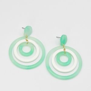 Tortoise Target Hoop Drop Earrings (B9EBE1220)